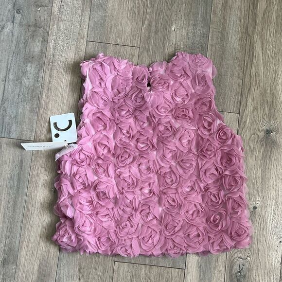 COMMENSE Dusty Pink Floral Textured Sleeveless Crop Top Size XS NWT - Picture 5 of 9